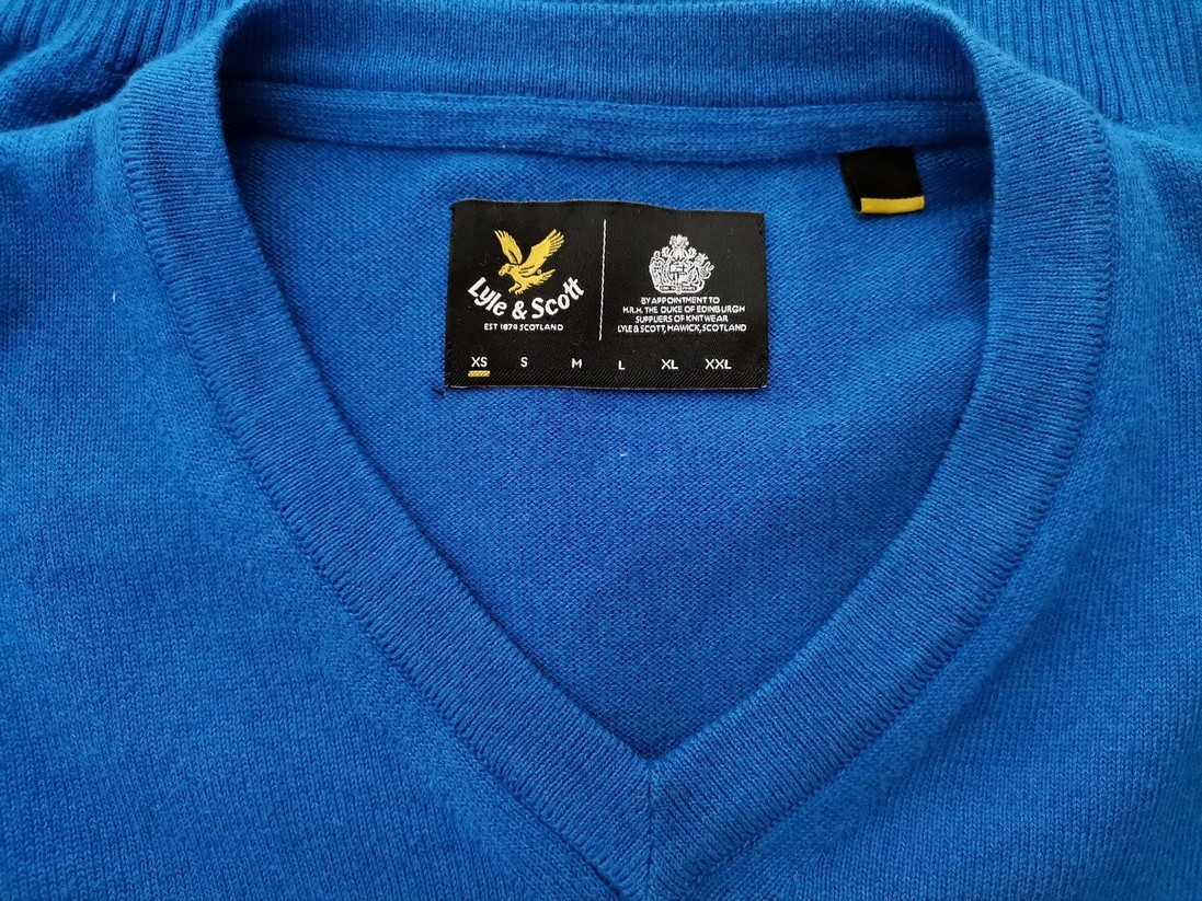 Lyle & Scott Rozmiar XS Kolor Niebieski Męski Sweter Długi rękaw Materiał Bawełna