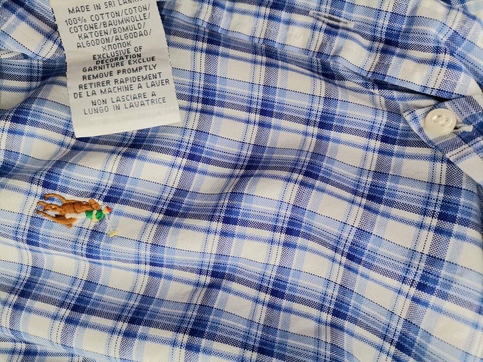 IMG_20230109_105717.jpg Polo Ralph Lauren Rozmiar S Kolor Niebieski Krata Kołnierz Męska Koszula Casual Długi rękaw Materiał Bawełna 100%