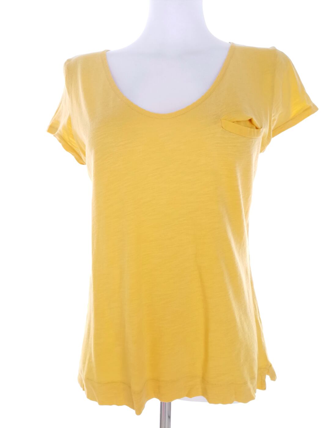 Massimo dutti Rozmiar S Kolor Żółty Okrągły dekolt T-Shirt Krótki rękaw