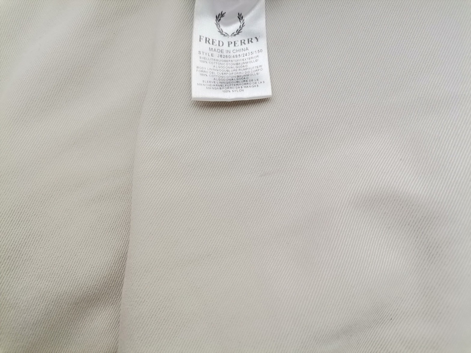 IMG_20230111_131919.jpg Fred Perry Rozmiar XL Kolor Kremowy Kurtka męska Długi rękaw Materiał Bawełna 100%