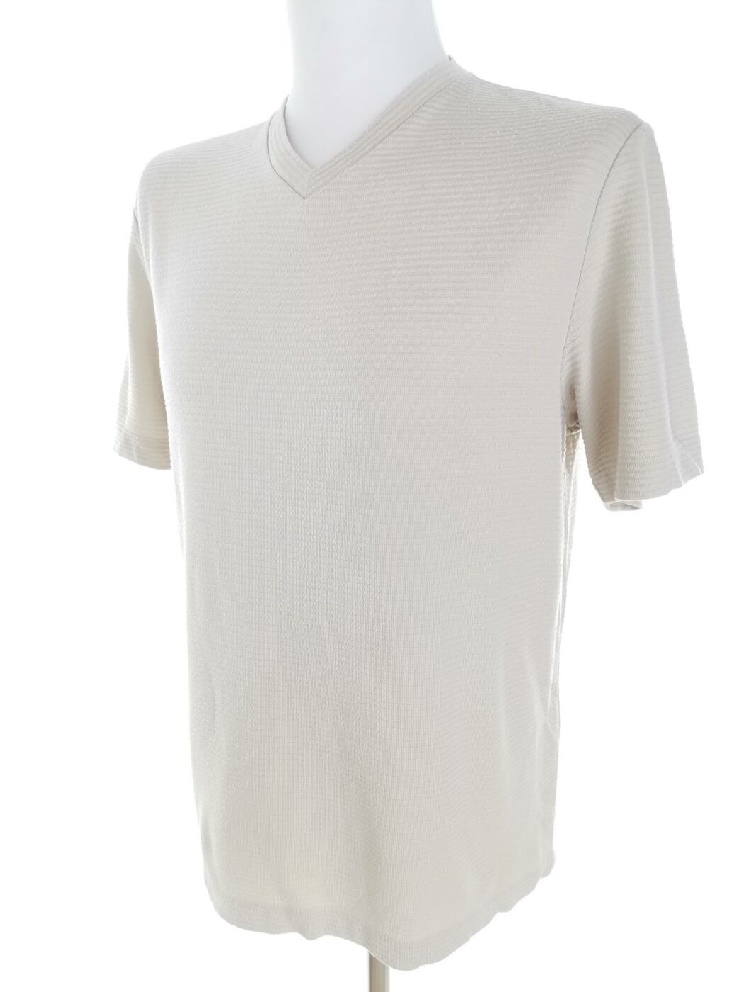 IMG_20230116_135750.jpg Perry Ellis Rozmiar M Kolor Beżowy Męski T-Shirt Krótki rękaw Materiał Rayon