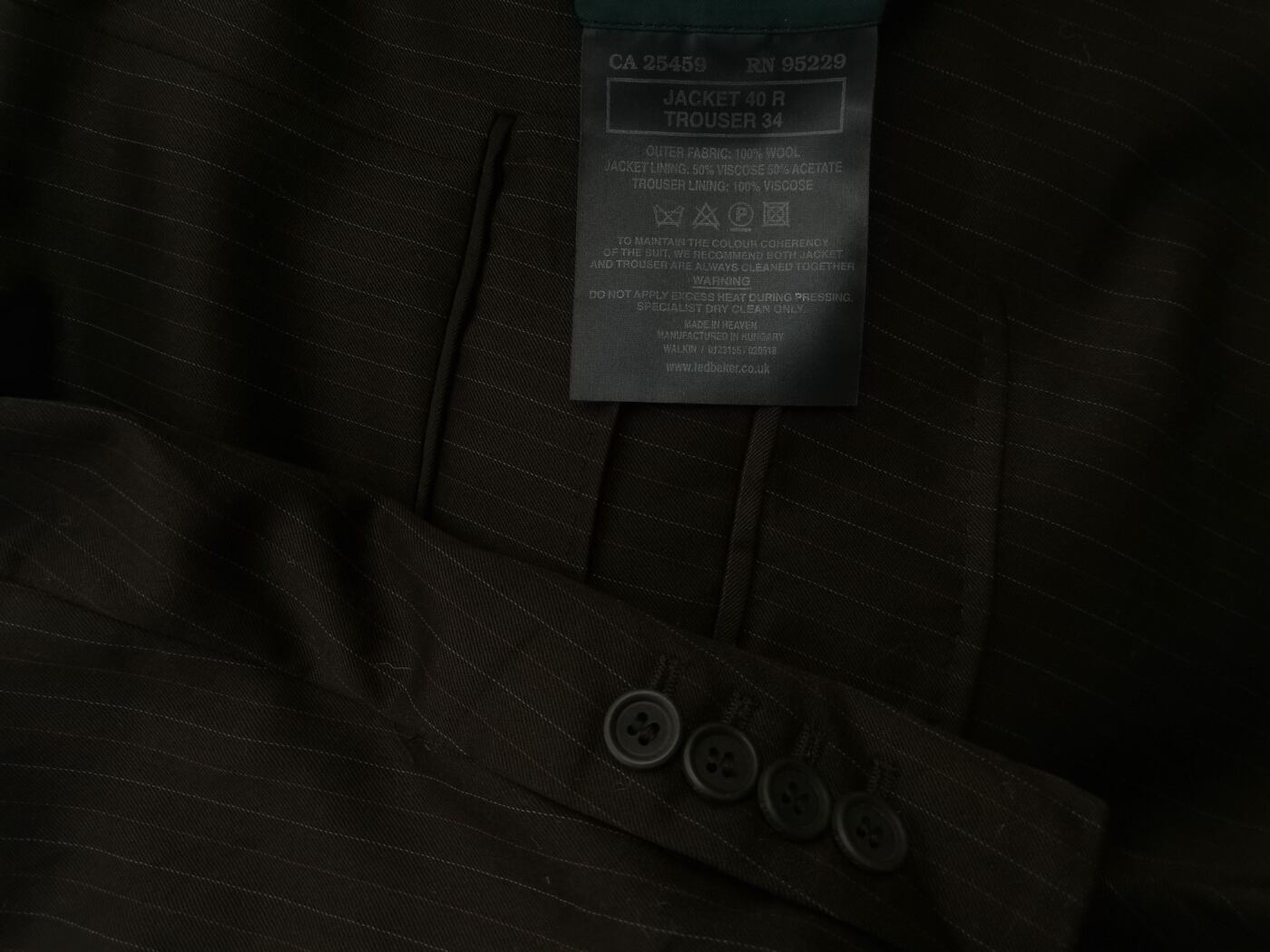 IMG_20230117_132057.jpg Ted Baker Rozmiar 40 (XL) Kolor Brązowy Pasy Męska Marynarka Długi rękaw Materiał Wełna 100%