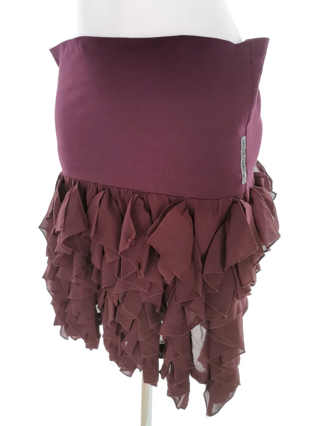 IMG_20230117_140619.jpg Dkny Jeans Rozmiar 6 (34) Kolor Purpurowy Spódnica Rozkloszowana Do Kolan