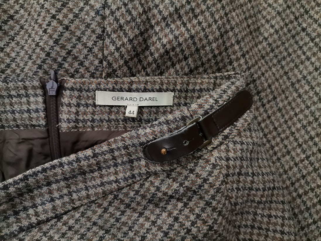 Gerard Darel Rozmiar 44 Kolor Brązowy Krata Spódnica Maxi Długa Materiał Wełna