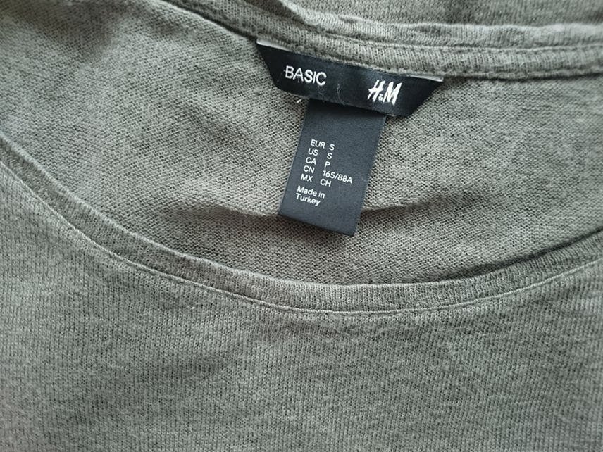 H&m Rozmiar S Kolor Zielony Okrągły dekolt Tunika Bluzka Krótki rękaw Materiał Len 100% H&m Rozmiar S Kolor Zielony Okrągły dekolt Tunika Bluzka Krótki rękaw Materiał Len 100%