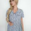 Indiska Rozmiar L Kolor Niebieski Kołnierz Bluzka Krótki rękaw Materiał Bawełna 100%