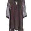Twin set Simona Barbieri Rozmiar M Kolor Fioletowy Split Crew Neck Tunika Bluzka Rękaw 3/4 Materiał Jedwab 100%