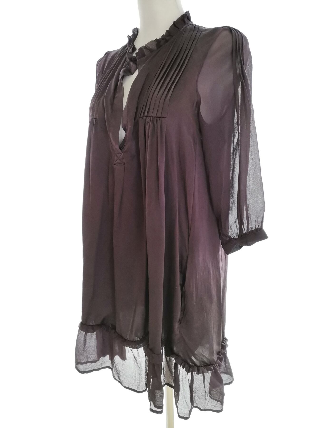 IMG_20220516_125540.jpg Twin set Simona Barbieri Rozmiar M Kolor Fioletowy Split Crew Neck Tunika Bluzka Rękaw 3/4 Materiał Jedwab 100%