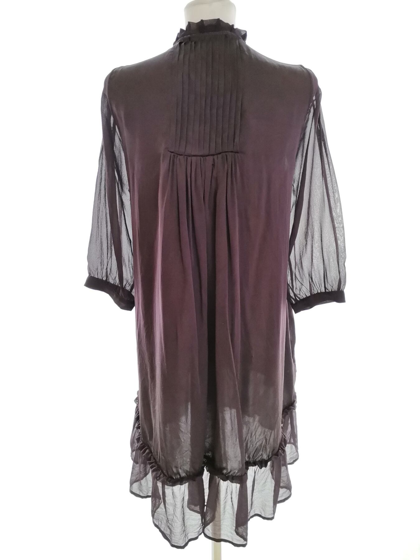 IMG_20220516_125548.jpg Twin set Simona Barbieri Rozmiar M Kolor Fioletowy Split Crew Neck Tunika Bluzka Rękaw 3/4 Materiał Jedwab 100%