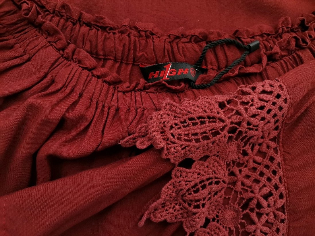 IMG_20220913_112851.jpg Vintage Rozmiar M Kolor Bordowy Okrągły dekolt Sukienka Prostokątna Krótki rękaw Do Kolan Materiał Rayon 100%