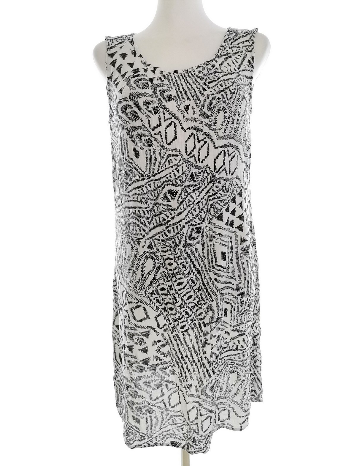 B.YOUNG Rozmiar 34 Kolor Czarny Okrągły dekolt Sukienka Bodycon Bezrękawnik Do Kolan
