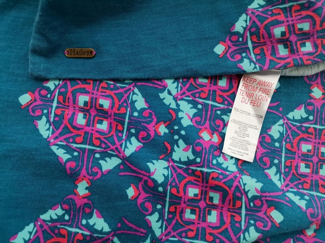 IMG_20220916_120720.jpg Hatley Rozmiar S Kolor Turkusowy Split Crew Neck Sukienka Prostokątna Długi rękaw Do Kolan Materiał Bawełna 100%