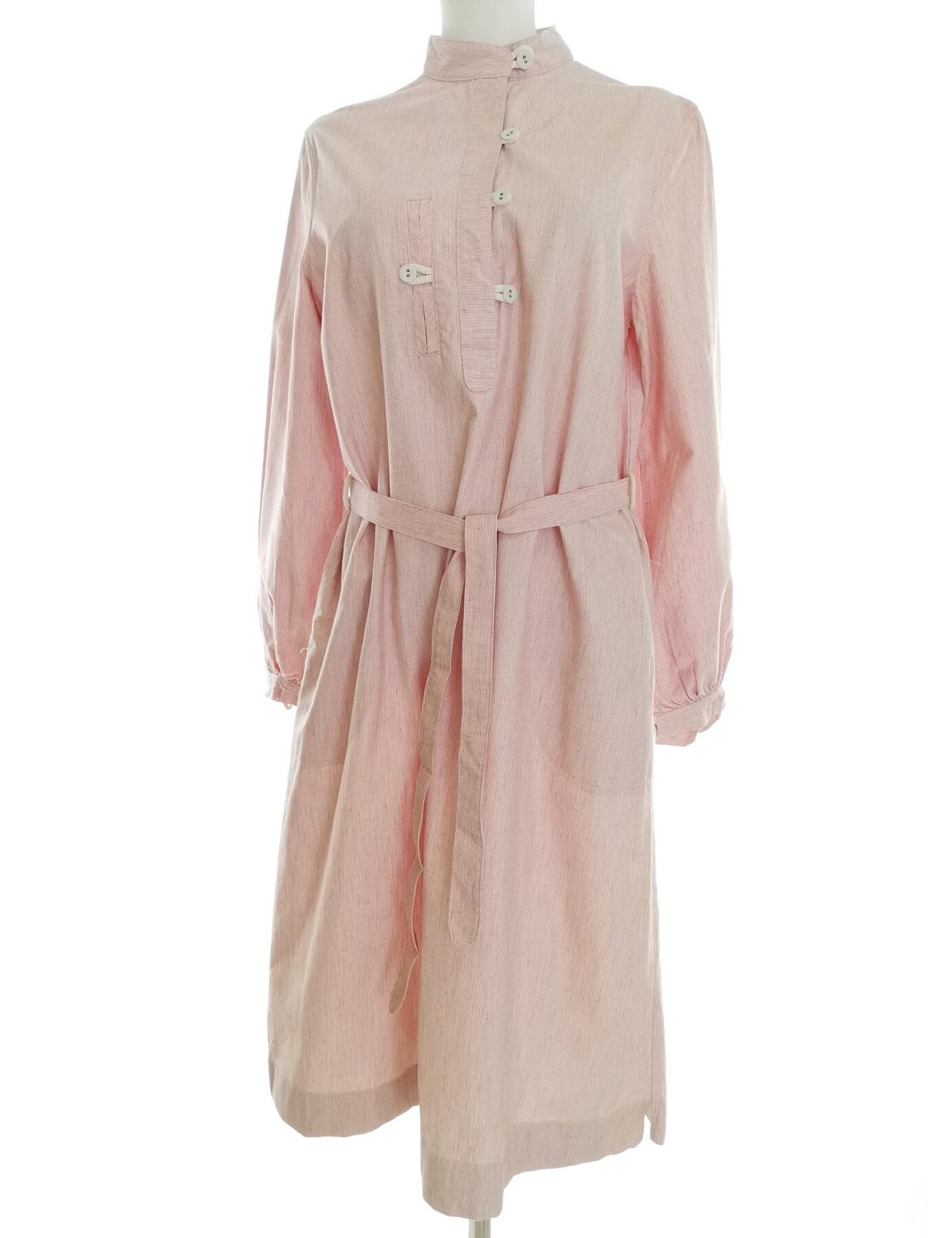 Vintage Rozmiar 38/40 Kolor Różowy Okrągły dekolt Sukienka Marynarka Długi rękaw Midi