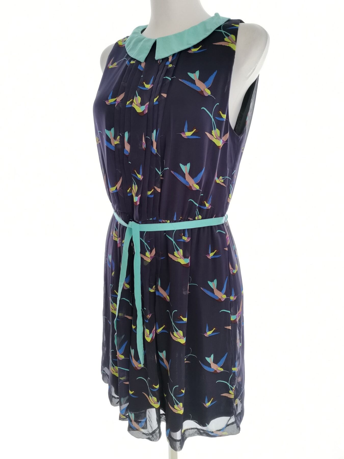 IMG_20220922_114153.jpg ZARA BASIC Rozmiar M Kolor Fioletowy Kołnierz Sukienka Sheath Bezrękawnik Do Kolan