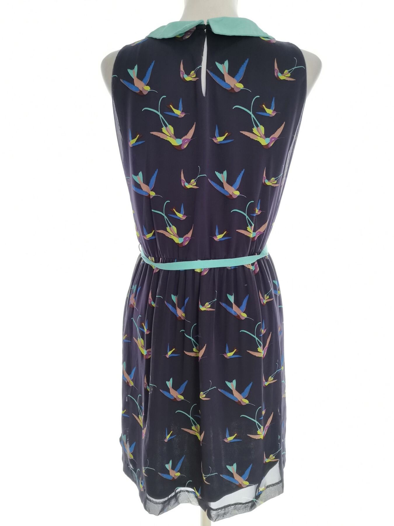 IMG_20220922_114207.jpg ZARA BASIC Rozmiar M Kolor Fioletowy Kołnierz Sukienka Sheath Bezrękawnik Do Kolan