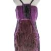 Spotlight by Warehouse Rozmiar 12 (38) Kolor Fioletowy Odkryte Ramiona Sukienka Bodycon Bezrękawnik Do Kolan Materiał Jedwab