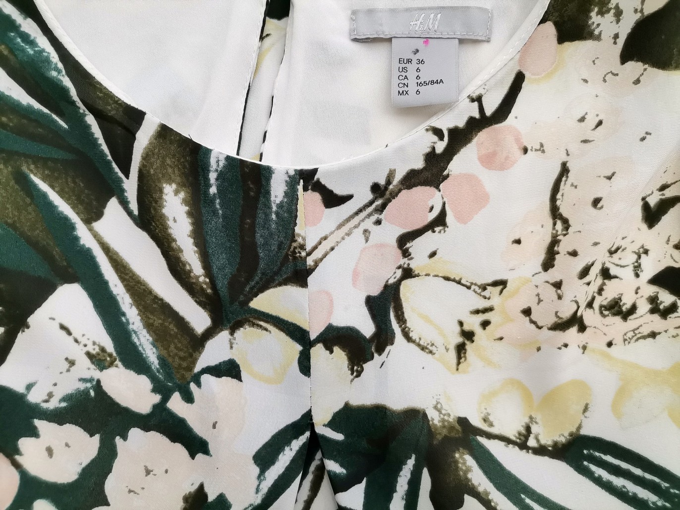 H&m Rozmiar 36 Kolor Kremowy Crew Neck Sukienka Prostokątna Bezrękawnik Do Kolan
