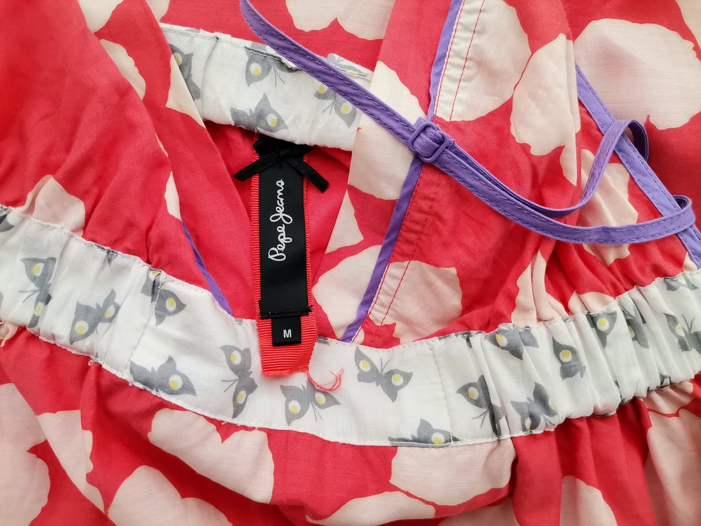IMG_20220927_134338.jpg Pepe jeans Rozmiar M Kolor Różowy Odkryte Ramiona Sukienka A-Line Bezrękawnik Do Kolan Materiał Bawełna