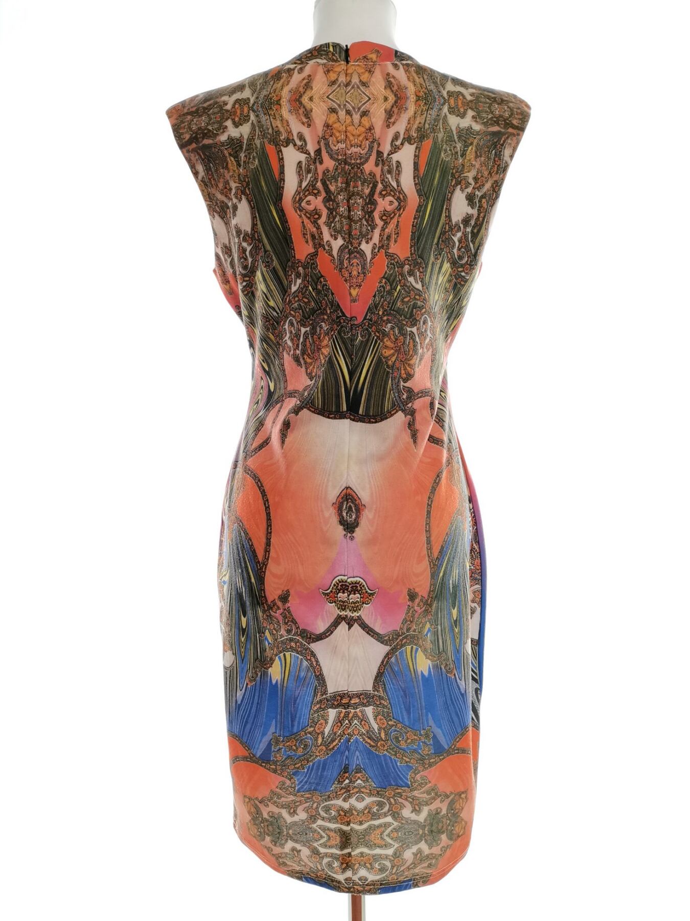IMG_20220929_113747.jpg Paris Pink Rozmiar M Kolor Kolorowa Okrągły dekolt Sukienka Bodycon Krótki rękaw Midi