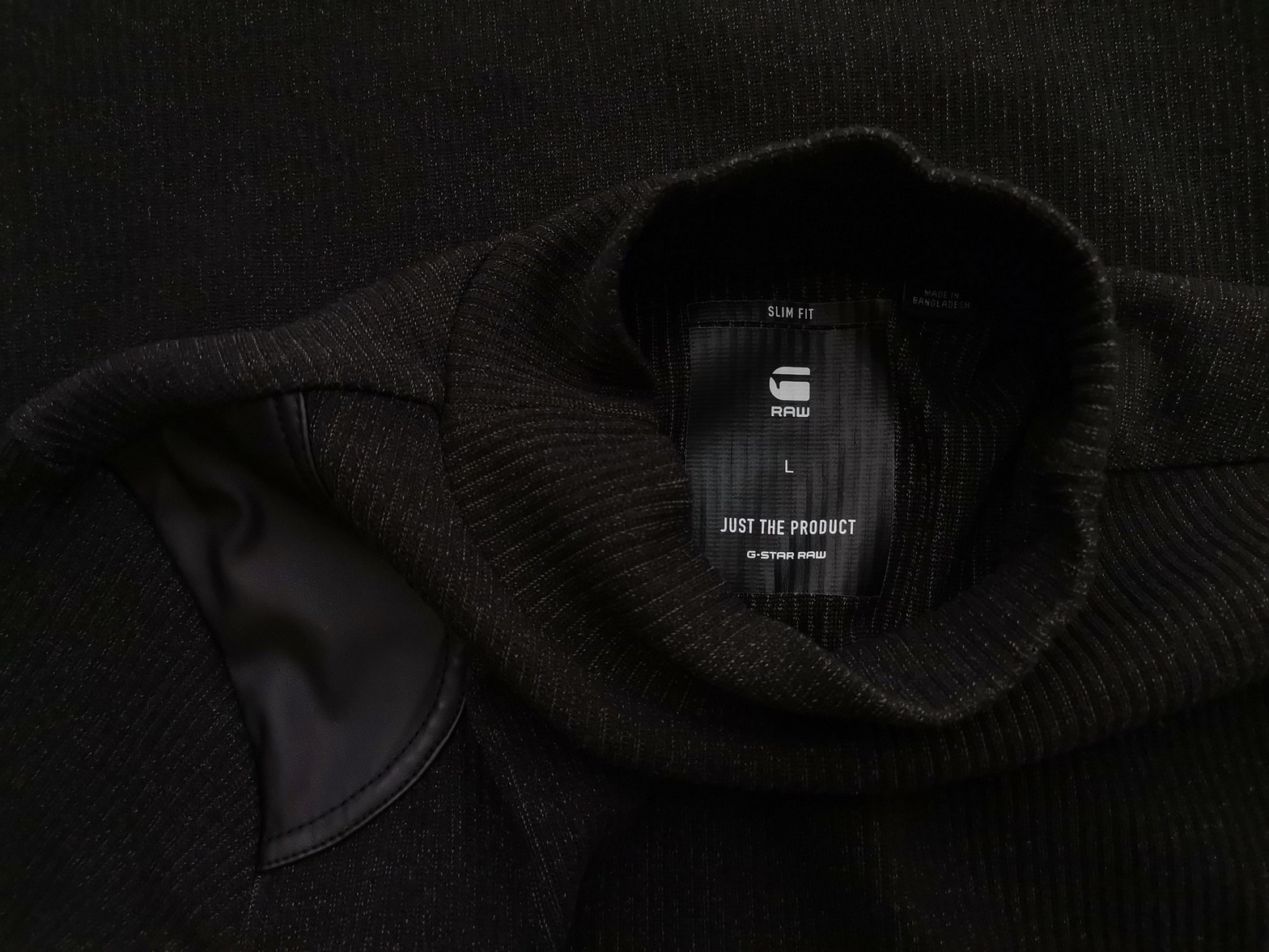 G-Star Raw Rozmiar L Kolor Czarny Pół golf Sukienka Sweterkowa Długi rękaw Do Kolan Materiał Bawełna