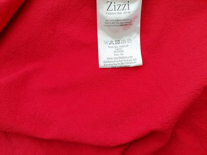 IMG_20221006_115017.jpg Zizzi Rozmiar XL Kolor Czerwony Okrągły dekolt Sukienka Prostokątna Krótki rękaw Midi Materiał Bawełna 100%