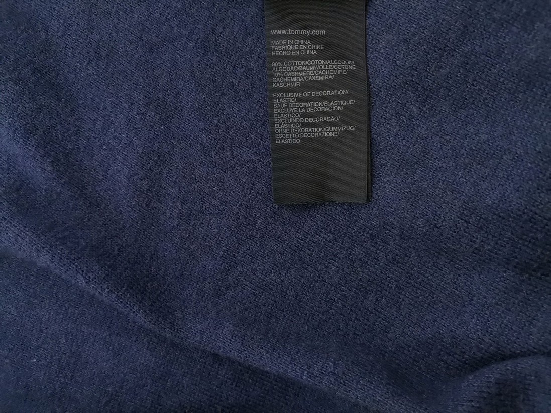IMG_20221006_132318.jpg Tommy hilfiger Rozmiar XL Kolor Niebieski W serek Sukienka Zawijana Długi rękaw Midi Materiał Bawełna