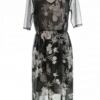 River island Rozmiar 12 (38) Kolor Czarny Okrągły dekolt Sukienka Sheath Krótki rękaw Midi