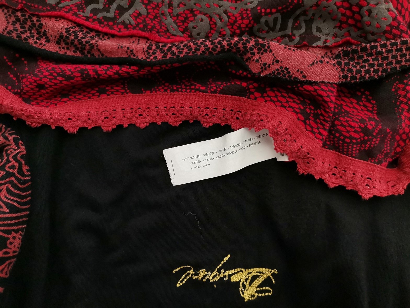 IMG_20221017_111247.jpg DESIGUAL Rozmiar S Kolor Czarny Okrągły dekolt Sukienka Sheath Długi rękaw Do Kolan Materiał Wiskoza 100%