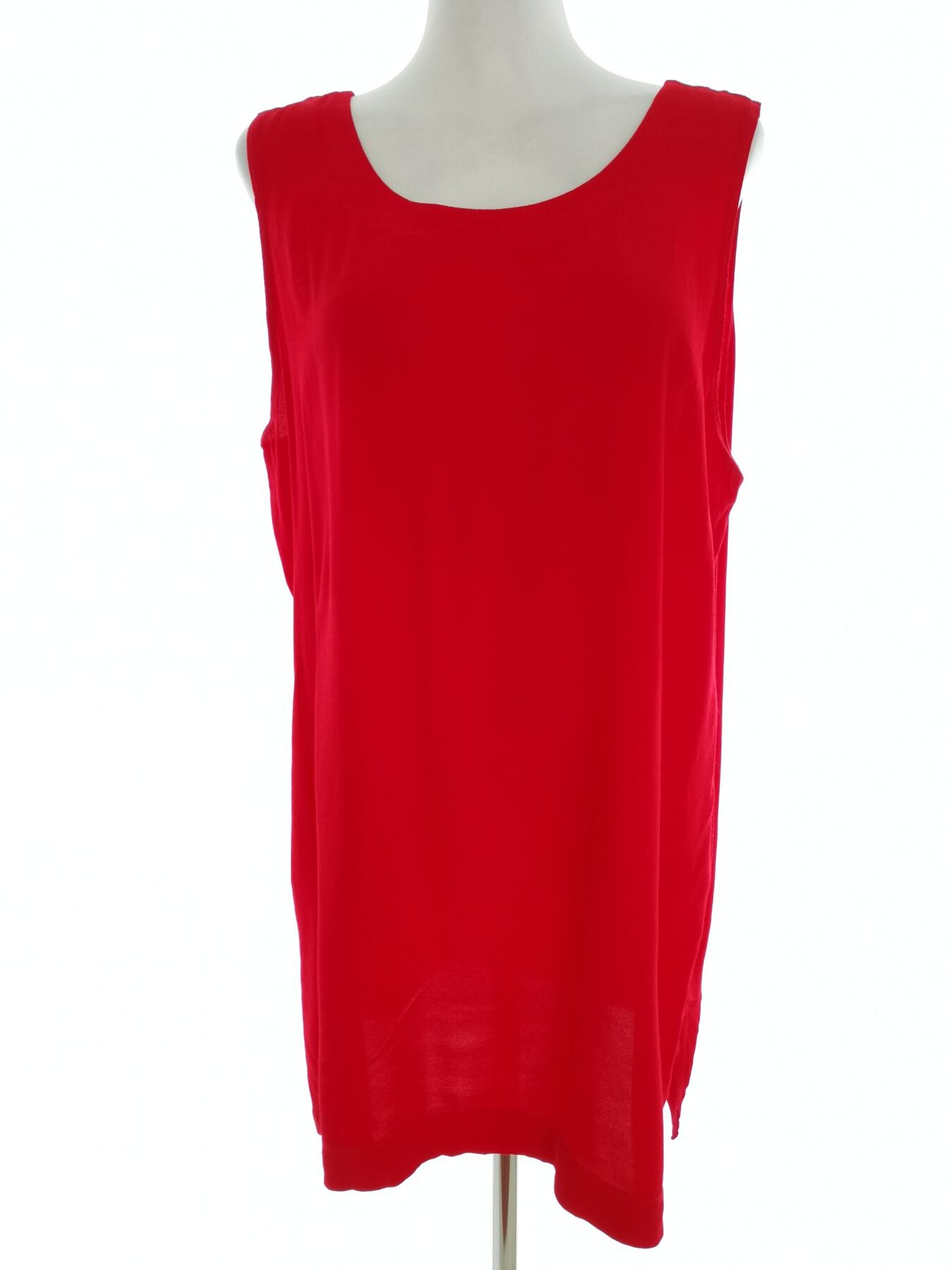 Uno Rozmiar 1 (46) Kolor Czerwony Okrągły dekolt Sukienka Mini Bezrękawnik Krótka Materiał Wiskoza 100%