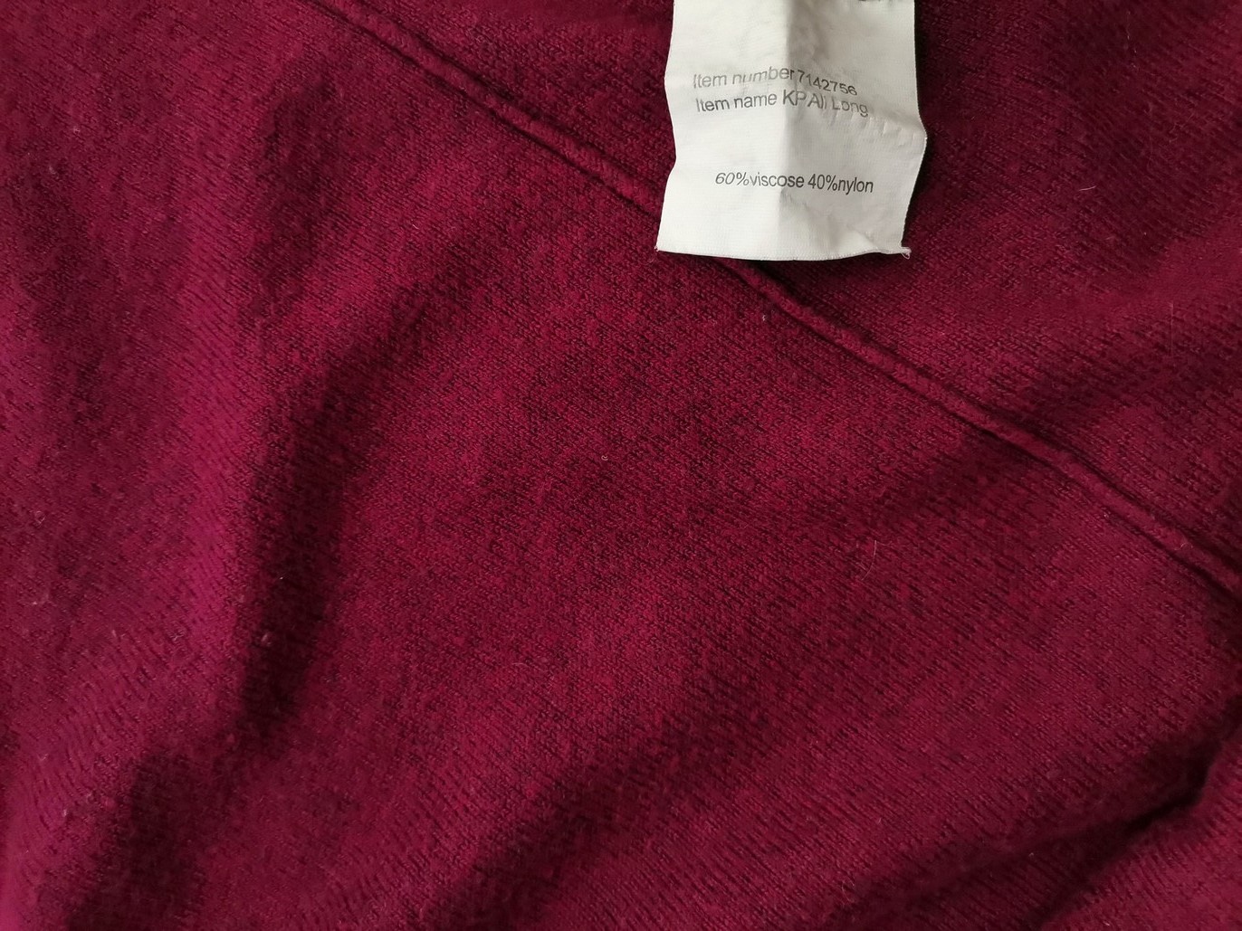 IMG_20221103_111131.jpg DAYS LIKE THIS Rozmiar XL Kolor Purpurowy Okrągły dekolt Sukienka Prostokątna Długi rękaw Do Kolan Materiał Wiskoza