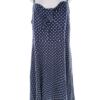 Dorothy perkins Rozmiar 16 (48) Kolor Granatowy Grochy Dekolt Serce Sukienka A-Line Bezrękawnik Midi Materiał Bawełna