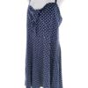 Dorothy perkins Rozmiar 16 (48) Kolor Granatowy Grochy Dekolt Serce Sukienka A-Line Bezrękawnik Midi Materiał Bawełna