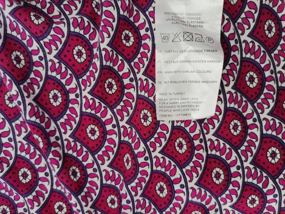 IMG_20221115_104510.jpg Indiska Rozmiar S Kolor Różowy W serek Sukienka Sheath Krótki rękaw Midi Materiał Wiskoza