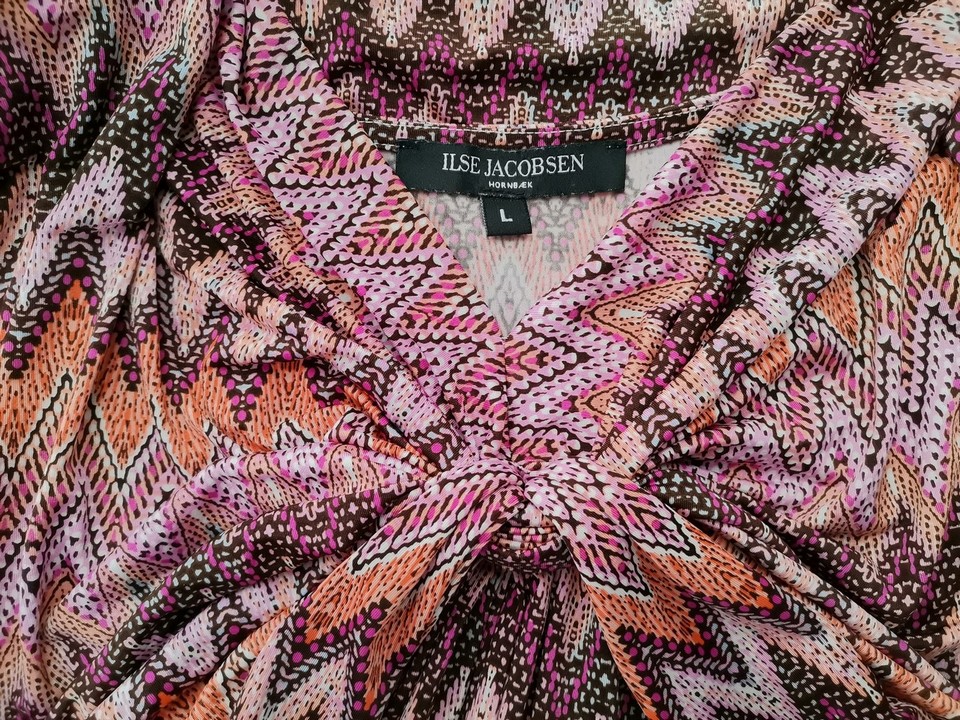 IMG_20221116_124015.jpg Ilse Jacobsen Rozmiar L Kolor Fioletowy W serek Sukienka Sheath Bezrękawnik Midi