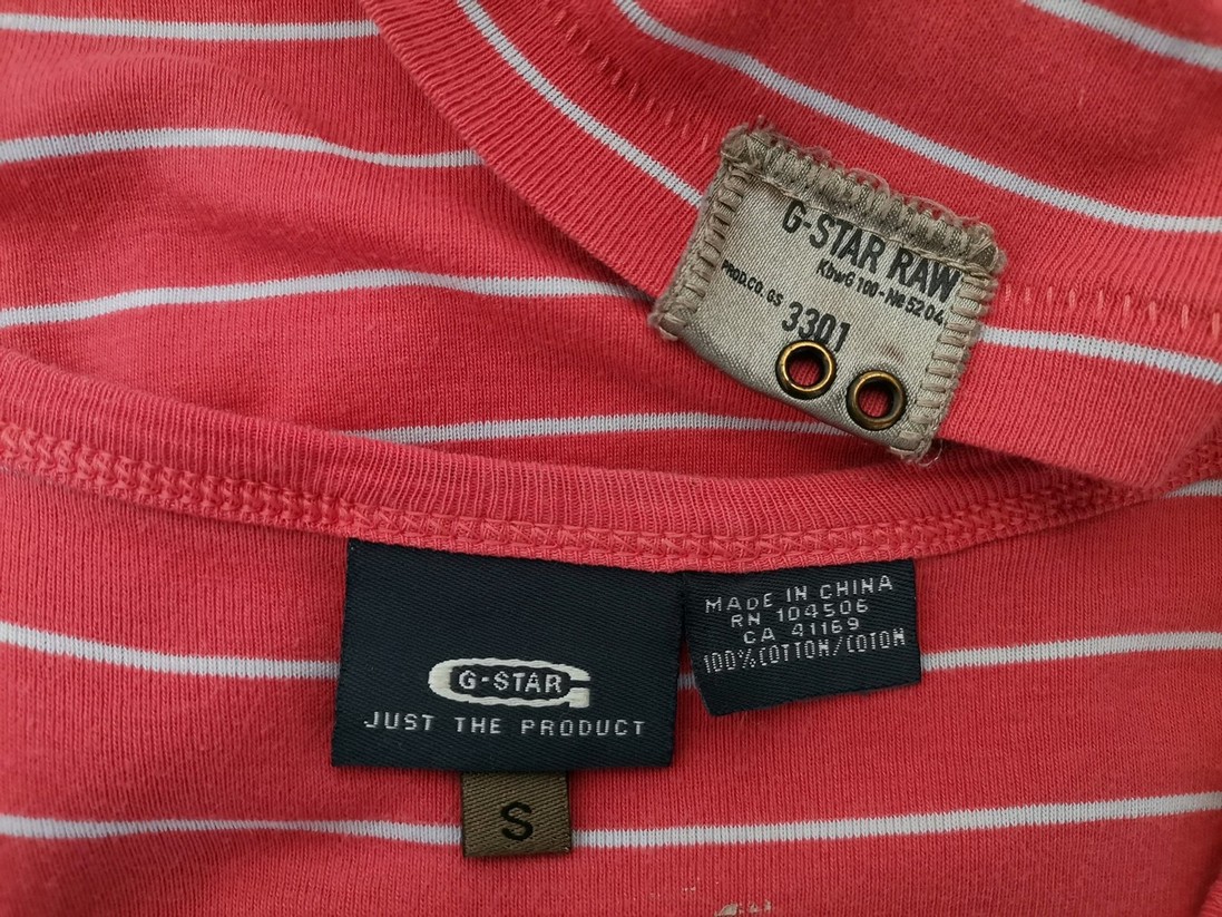 IMG_20221122_133358.jpg G-Star Raw Rozmiar S Kolor Pomarańczowy Pasy W serek Bluzka Krótki rękaw Materiał Bawełna 100%