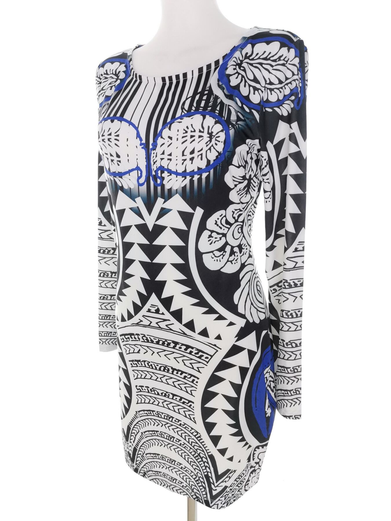 IMG_20221123_104254.jpg Nelly Trend Rozmiar M Kolor Czarny Pasy Okrągły dekolt Sukienka Bodycon Długi rękaw Do Kolan