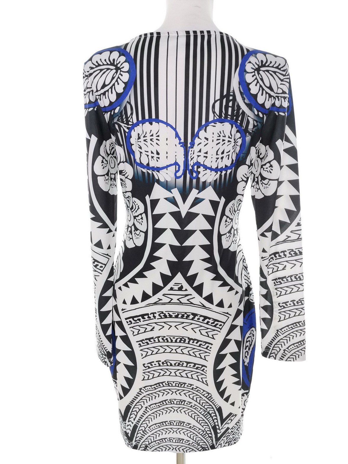 IMG_20221123_104300.jpg Nelly Trend Rozmiar M Kolor Czarny Pasy Okrągły dekolt Sukienka Bodycon Długi rękaw Do Kolan