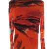 Vintage Rozmiar XXXXL (46/48) Kolor Pomarańczowy Okrągły dekolt Bluzka Długi rękaw