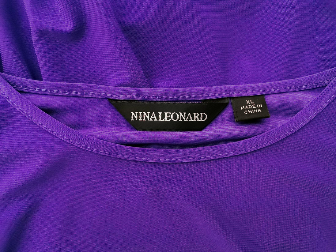 IMG_20221129_114147.jpg Nina Leonard Rozmiar XL Kolor Fioletowy Okrągły dekolt Sukienka Prostokątna Długi rękaw Midi