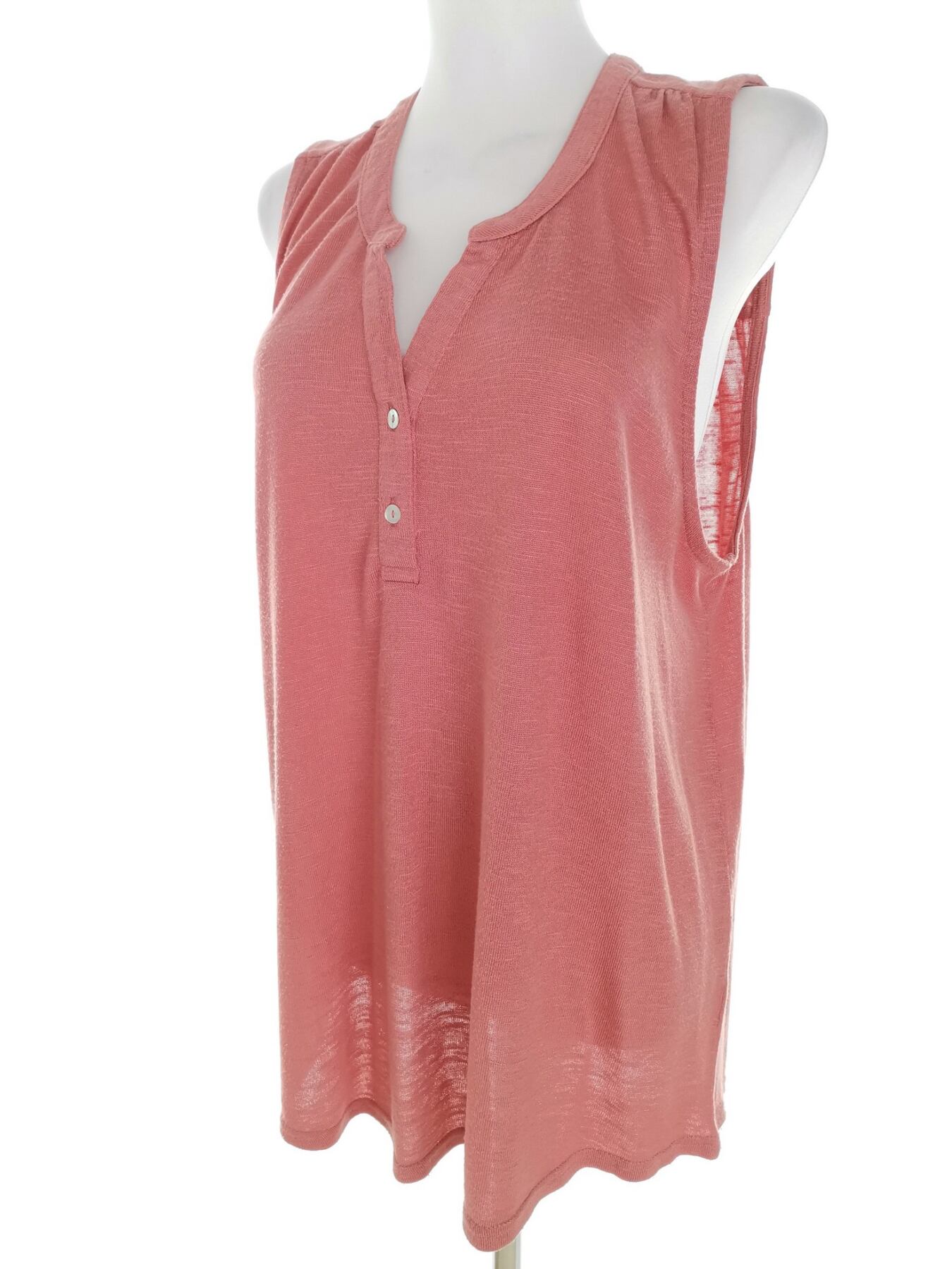 IMG_20221129_114417.jpg Zavanna Rozmiar XXL Kolor Różowy Split Crew Neck Tunika Popover Bluzka Bezrękawnik Materiał Wiskoza