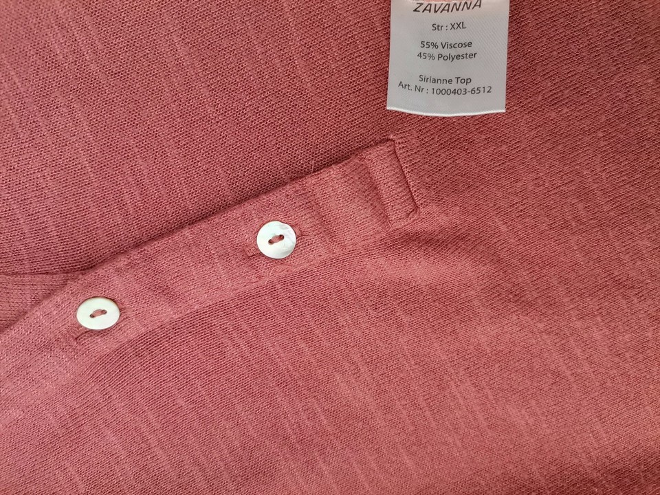 IMG_20221129_114445.jpg Zavanna Rozmiar XXL Kolor Różowy Split Crew Neck Tunika Popover Bluzka Bezrękawnik Materiał Wiskoza