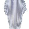 H&m Rozmiar M Kolor Niebieski Pasy Split Crew Neck Bluzka Krótki rękaw Materiał Wiskoza 100%