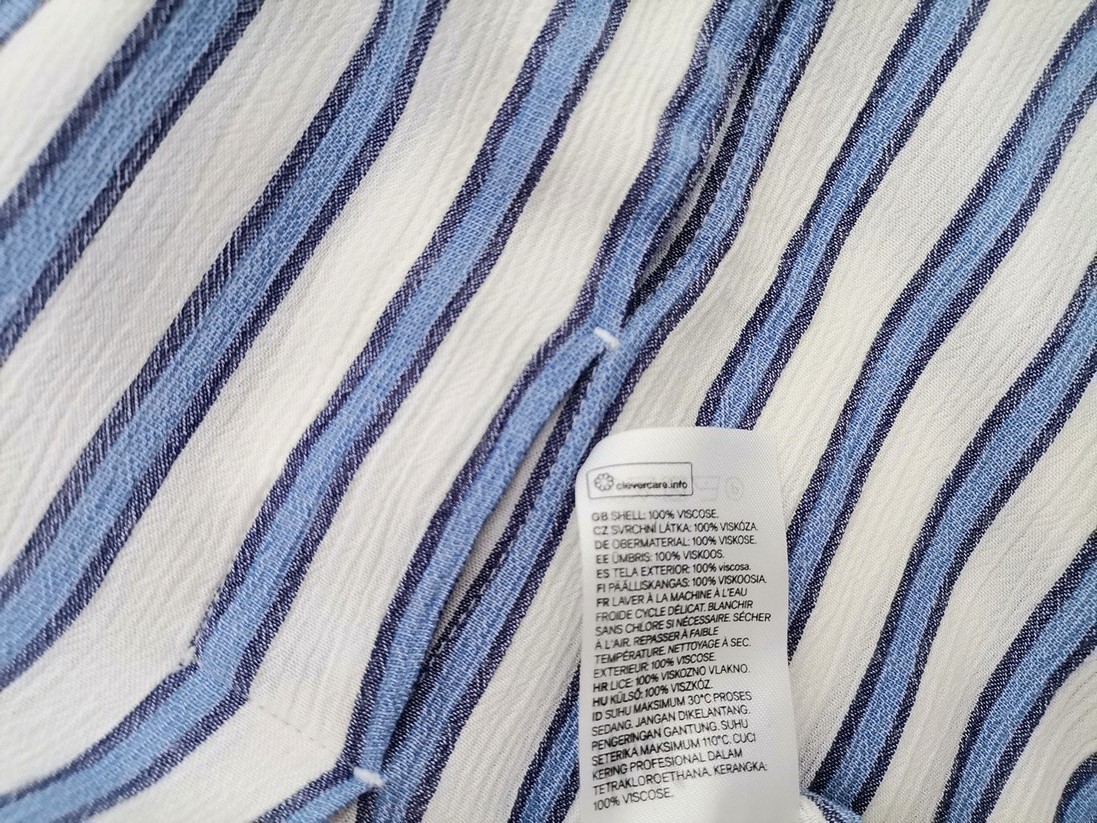 IMG_20221201_133513.jpg H&m Rozmiar M Kolor Niebieski Pasy Split Crew Neck Bluzka Krótki rękaw Materiał Wiskoza 100%