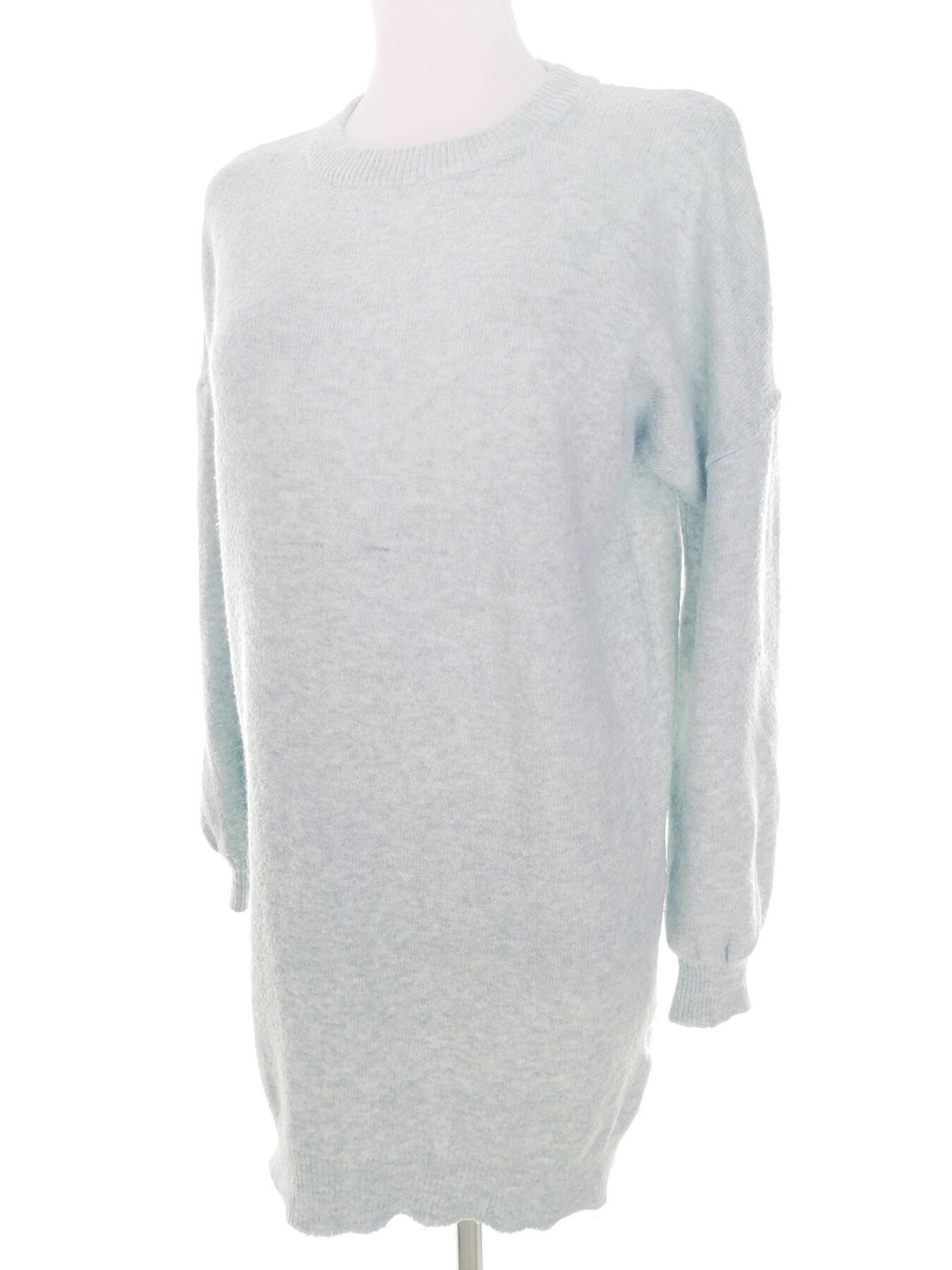 IMG_20221201_135452.jpg BIK BOK Rozmiar XS Kolor Niebieski Crew Neck Sukienka Sweterkowa Długi rękaw Do Kolan Materiał Akryl