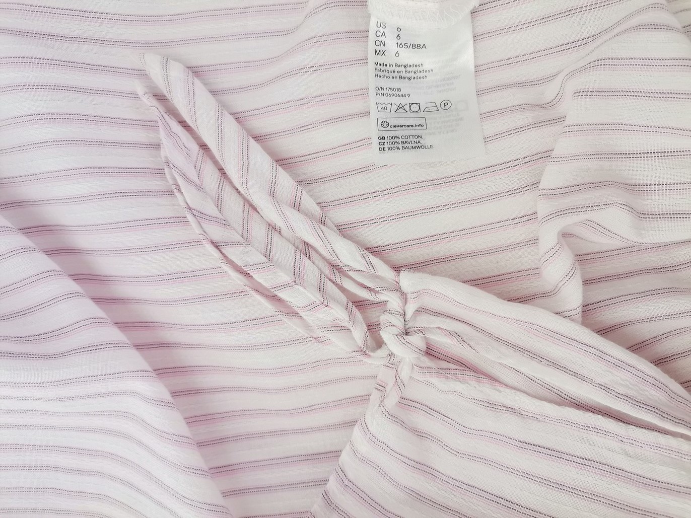 IMG_20221202_120915.jpg H&m Rozmiar 38 Kolor Różowy Pasy W łódkę Bluzka Rękaw 3/4 Materiał Bawełna 100%