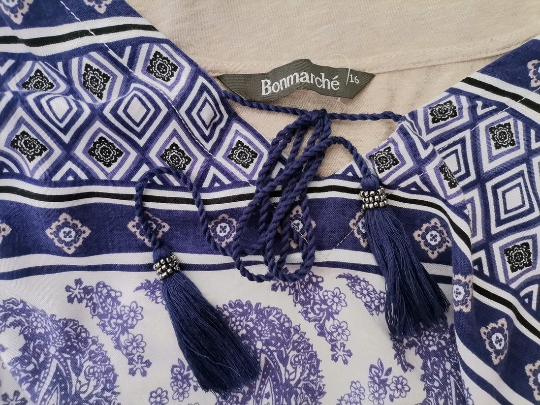 IMG_20221202_131552.jpg BONMARCHE Rozmiar 16 (44) Kolor Fioletowy Paisley W serek Tunika Bluzka Długi rękaw Materiał Wiskoza 100%