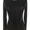 Rozmiar 12 (40) Kolor Czarny Keyhole Crew Neck Bluzka Długi rękaw