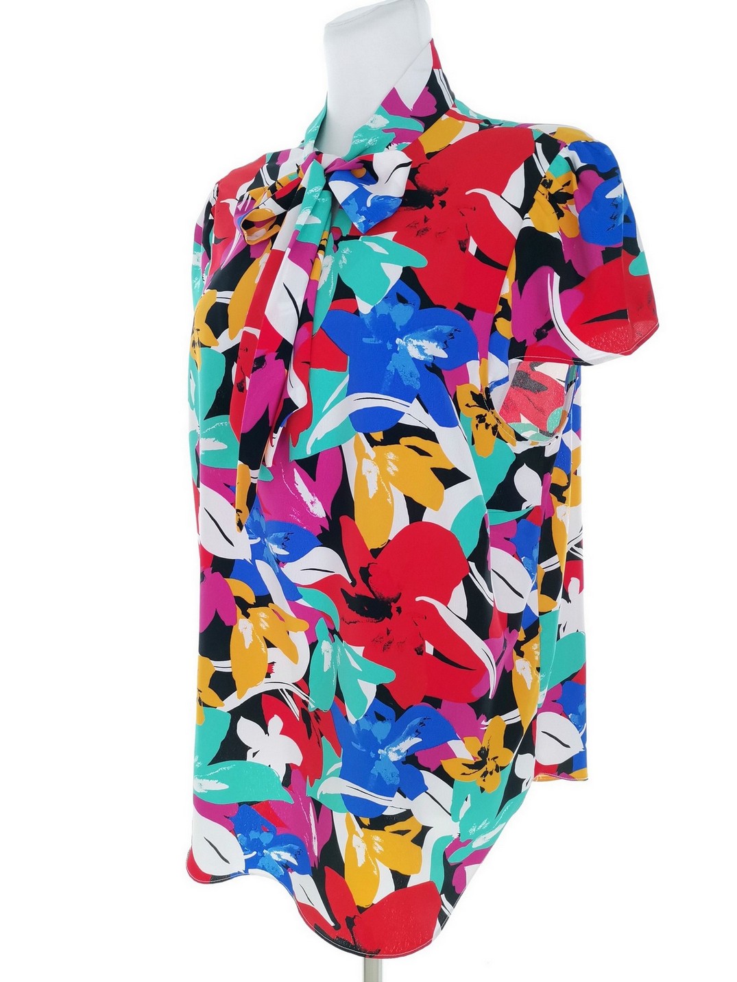 River island Rozmiar 16 (42) Kolor Kolorowa Pół golf Bluzka Krótki rękaw