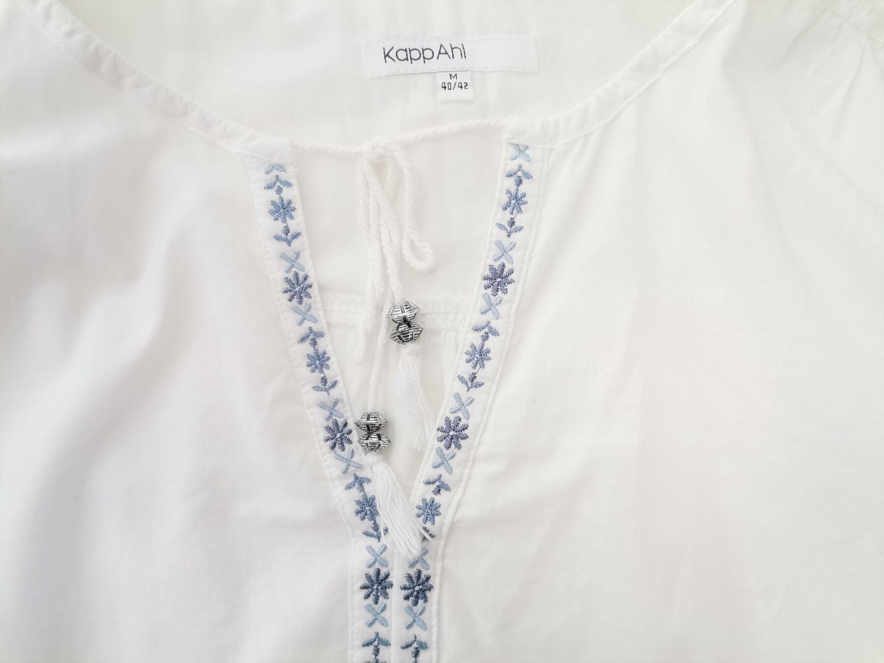 IMG_20221206_130123.jpg Kappahl Rozmiar M (40/42) Kolor Biały Keyhole Crew Neck Bluzka Rękaw 3/4 Materiał Bawełna 100%