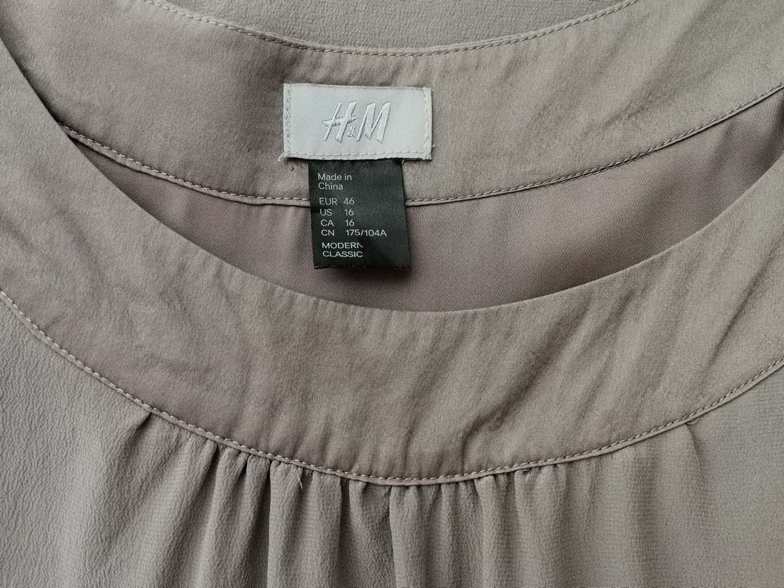 H&m Rozmiar 46 Kolor Szary Okrągły dekolt Sukienka Prostokątna Bezrękawnik Do Kolan Materiał Jedwab 100%